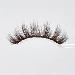 3D Natural Length Dark Brown D Curl Faux Mink Eyelashes Box Model Colored Brown Lashes From Vendor