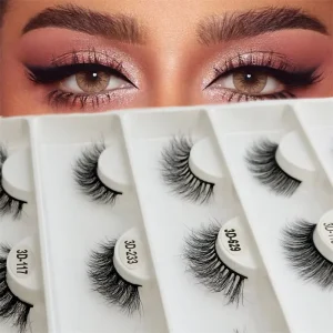 3D Natural Long Mink Lash 10mm Real Mink Eyelash Fur Lash Custom Private Label Packaging Box Black Lash