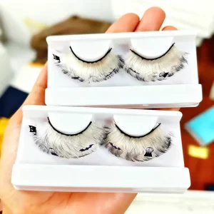 3D 仿水貂闪光彩色手工制作无残忍纯素万圣节睫毛天然柔软睫毛托盘 OEM ODM 私人品牌 SQY