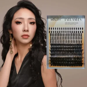 3D PBT Fiber Handmade 0.07MM Thickness Lash Trays Black Band 80D Cluster DIY Lash Extensions Kit Wispy Lash Clusters Spikes