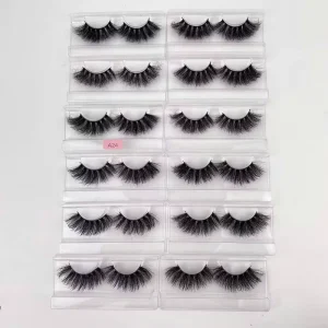 3D Real Russian Mink Eyelashes 25mm Fluffy Full Strip Vendor Lashes Siberian Lashes