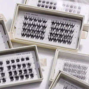 3D Segment Eyelashes Clusters Private Label No Glue Needed Self Adhesive Reusable Cruelty Free Customizable Packaging Diy