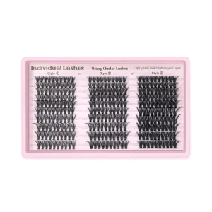 3D Segmented Eyelashes With Transparent Band Durable Lash Fibers Mix Length 8 18mm Cluster Lash Extensions