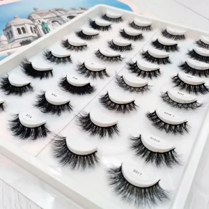 3D Silk Eyelashes New Short Hard Band Faux Mink False Lashes Natural Soft Vegan Full Strip Lashes