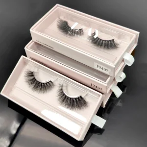 3D Silk Faux Mink Eyelashes Handmade Strip Lashes Custom Lash Box Full Strip Eyelashes Natural Curl False Eyelashes