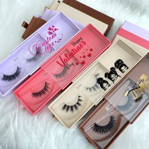 3D Silk Lashes Strip Lashes 3D Fluffy Wispy Faux Mink Full Strip Lashes with Packaging Box Private Label