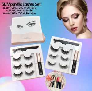 3D Silk Magnet Lashes Eyeliner Kit Magnetic False Eyelashes Set Magnetic Eyeliner With Magnetic Eyelashes