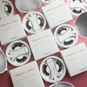 3D Silk Magnetic Eye Lashes Private Label False Magnetic Eyelashes Handmade No Glue Needed Full Strip Eyelashes Set