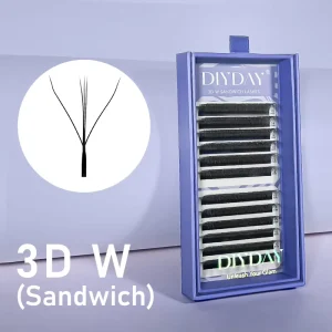 3D W Sandwich Natural Lash Clusters Eyelash Extensions Eco friendly Durable