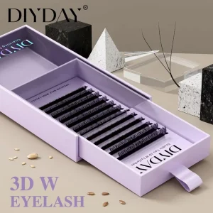 3D W Shape Wispy For Lashes C D Curl Double Tips Soft Volume 0.07mm Thickness Cruelty Free Eyelash