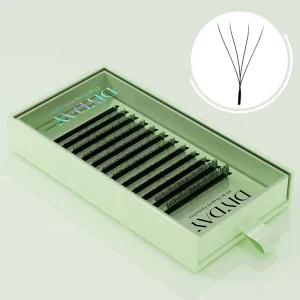 3D W-Shaped Eyelash Extensions Premade Fans Automatic Flowering Bloom D Curl Synthetic Lashes