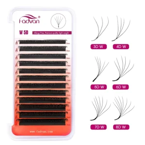 3D W Y Lash Extension Shaped Faux Eyelash Clusters Clover Easy Fan Lashes Extension False Mink D Curl Cross Lash Cilo