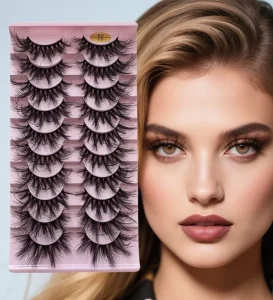 3D Whispy Explosive Eyelashes Handmade Synthetic Hair D Curl Natural Soft Full Strip Eyelashes
