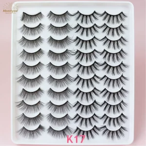 3D Wispy Handmade Eyelashes Clear Band Fluffy Lightweight Full Strip Reusable Self Adhesive Cruelty Free