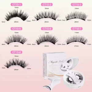 3D for Natural Magnetic False Eyelashes Handmade Mink Fur Winged Reusable Cruelty Free Custom Applicator No Glue