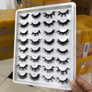天然全条睫毛合成睫毛3d 15-25毫米Pestanas Falsas人造貂皮睫毛