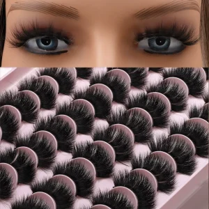 3d 6d Wispy Wispy Full Strip Lashes Whole Sale Mink Eyelash with Custom Packaging Box