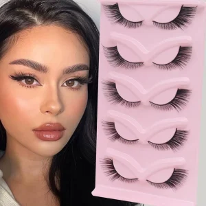 3d Anime Cat Eyes Eyelashes Tray Private Label Own Brand Faux Synthetic Full Strip Eyelashes Supplies