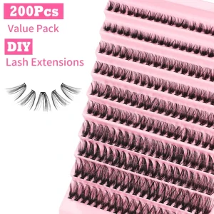 3d Faux Mink Cluster Lashes 10 Liners False Diy Segment Eyelashes 3D Natural Style Vegan Silk cat Eye Lashes Vendor