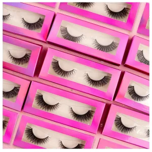 3d Mink Strip Eyelashes Private Label Natural Soft Fluffy Silk Eyelashes 15mm 18mm Faux Mink Eye Lash