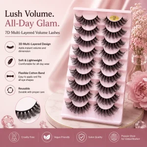 3d Natural Lashes Full Strip Eyelashes Fluffy 10 Pairs Eyelashes Handmade Faux Mink Lahes