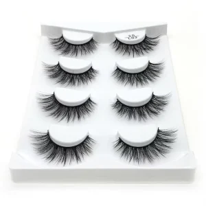 4 Pairs Natural False Eyelashes Fake Lashes Long Makeup 3D Mink Lashes Eyelash Extension Mink Eyelashes for Beauty L03