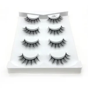4 Pairs Natural False Eyelashes Fake Lashes Long Makeup 3D Mink Lashes Eyelash Extension Mink Eyelashes for Beauty L07