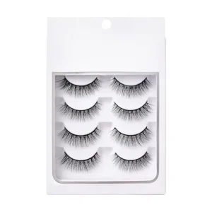 4 Pairs Reusable Faux Mink False Eyelashes 3D Strip Lashes Multipack