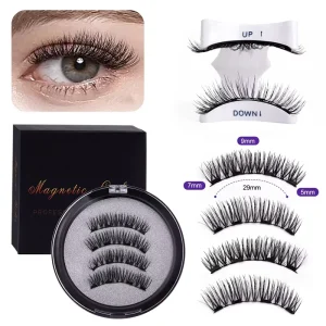 4-Piece Full Strip Magnetic Set Factory Price Reusable Natural False Eyelashes