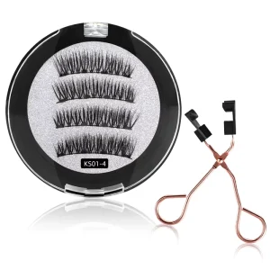 4 Pieces High Quality Magnetic 3D Dense Magnetic No Adhesive False Eyelashes DIY Volume Cluster Individual Eyelash Extension Kit