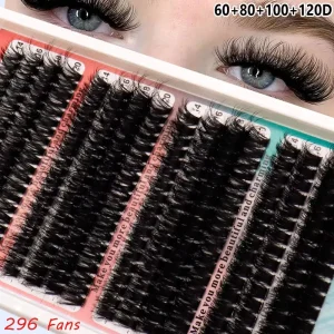 4 Sections 16 Rows 60D 200D Single cluster Furry Segmented DIY Eyelashes Large Capacity 14 20mm Mix False Eyelash