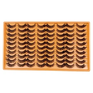 40 Pairs Natural Volume DD Curl Beauty Fluffy Faux Mink Eyelash Fluffy Lashes Wispy Russian Full Strip Eyelashes