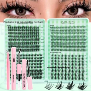 400 cluster DIY Semi hand Made Synthetic Fiber Mink False Eyelashes Wheat spike Style Fishtail Segmented 4 Styles