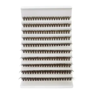40D Brown Lash Clusters DIY Individual Eyelash Extensions Segmented Cluster Lashes Handmade Heat Bonded False Eyelashes