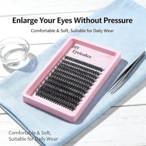 40D Individual Fluffy Spike Cluster Eyelash Custom Logo 8 16mm Mixed Length Private Label Cluster Lashes