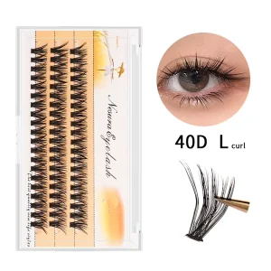 40D L Curl DIY Cluster OEM Thick 40D Hot Melt Hair False Eyelashes Super Curl Stereo Big Eye Stage Makeup Eyelashes