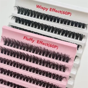 热熔胶粘合 40P 50P 60P 80P DIY 睫毛簇 自有品牌 合成睫毛 8-16 毫米长度 12 排