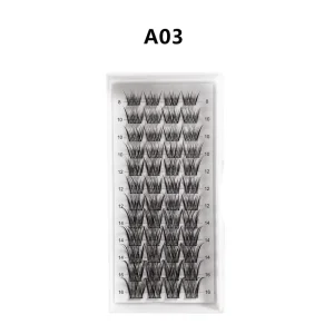 48 Clusters Premium Synthetic Fiber Ultra Thin Band DIY Lash Extensions 8 16mm Fluffy Natural Long Eyelash Clusters