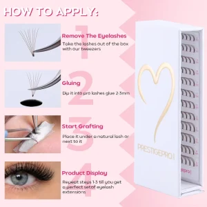 4D 6D 8D Pre Made Fan Brown Volume Eyelash Extension Manufacturer Darkest Black Premade Lash
