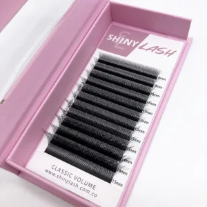 4D W Lashes Private Label Eyelash Extensions in 0.07C 8 14mm Lashes W Volume Automatic Flowering Clover Lashes Double Layer