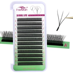 4D W Y Shape Hand Made Eyelash Extensions Full 5D W Lashes Fan Natural Soft Light Matte Black Dense W Design False Eyelash