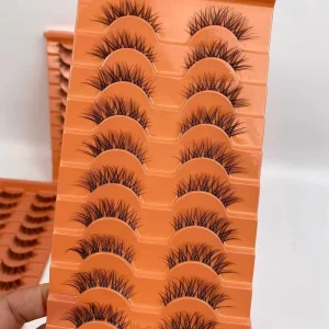 5 10 20 Pairs 3D Faux Mink Lashes Short Cross Messy Natural Full Strip Eye Lashes Human Fiber False Eyelashes Sets”