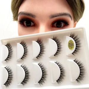 5 10Pairs 3D Mink Lashes Natural Eyelashes Dramatic False Eyelashes Faux Makeup Fake Eyelash Extension
