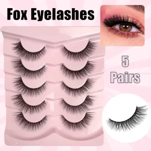 5/7Pairs Soft Synthetic Fiber Strip False Eyelashes Natural Daily Lashes Factory Stable Supply for Europe & America