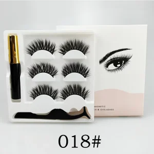 5 Magnetic Eyelashes 3 Pairs Magnetic False Eyelashes Magnetic Liquid Eyeliner Tweezer Set Magnetic Eyeliner