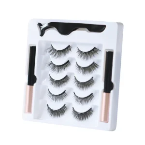 5 Pair Magnetic Eyelashes Collection Assorted Wispy Spiky Designs Glue Free Fast Application Magnetic Liner Lashes Factory
