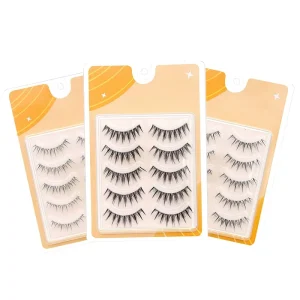 5 Pair Synthetic Hair Eyelashes Natural Superfine Clear Band Soft False Lashes Strip Lashes