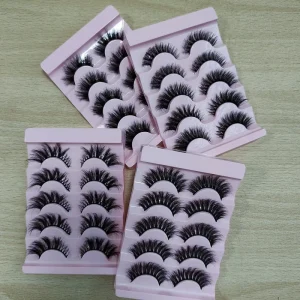 5 Pairs 20mm Natural Soft Volume Black Band Eyelashes Full Strip Strip Faux Mink Lashes