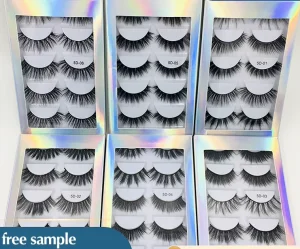 5 Pairs 25mm 3D Eyelashes Vendor Black Cotton Band Lashes Volume Beyond Natural Flutter Perfected Instant Glamour