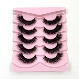 5 Pairs 3d Faux Mink Hair False Eyelashes Fluffy Handmade 5in1 Beauty Extension Full Strip Eyelashes False Mink